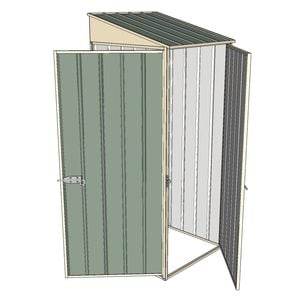 Build-a-Shed 0.8 x 0.8 x 2m Skillion Single Hinged Door Shed with Single Hinged Side Door - Green