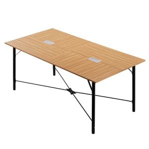 Vevor 1800 Mm Conference Table Brown 6 To 8 Person With Metal Legs Ideal For Office Easy Assembly