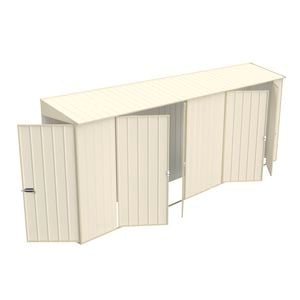 Build-a-Shed 0.8 x 5.2 x 2.0m Cream Skillion Double Plus Double Hinged Side Doors Shed
