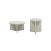 Seek and Ramble Delos Set 2 Round Coffee & Side Table Stone Look White Bundle