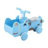 Keezi Kids Ride On Push Car Indoor Outdoor Toys With Storage Space Animal Stickers Blue 67cmx43cm