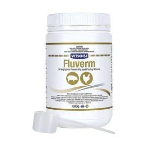Vetsense Fluverm Oral Premix Powdered Wormer For Pig & Poultry 600g