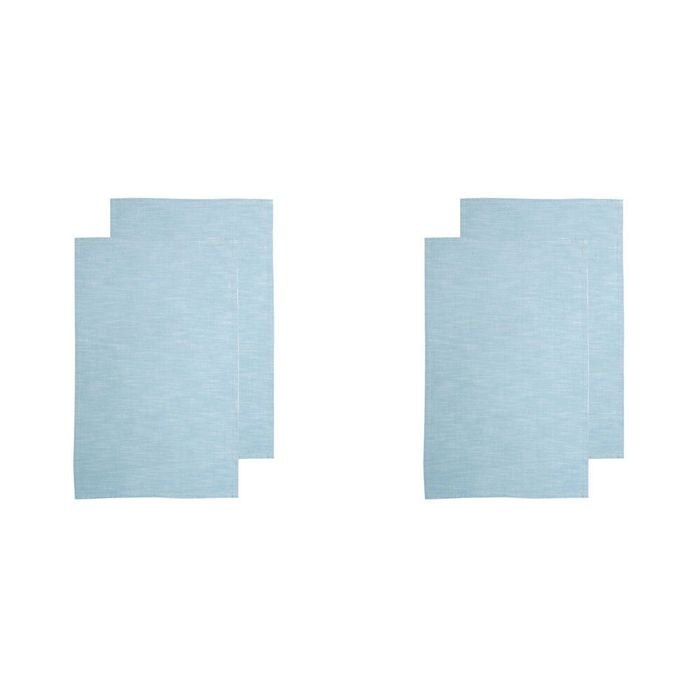 2x 2pc NF Home & Entertaining Essentials Elysian Tea Towel 45x70cm Solid Blue