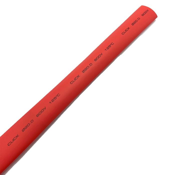 Click 20mm x 1.2m Red Heat Shrink Thin Wall Tubing