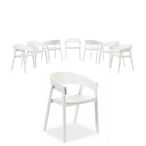 Selena 8pc Set Dining Chair Scandinavian White