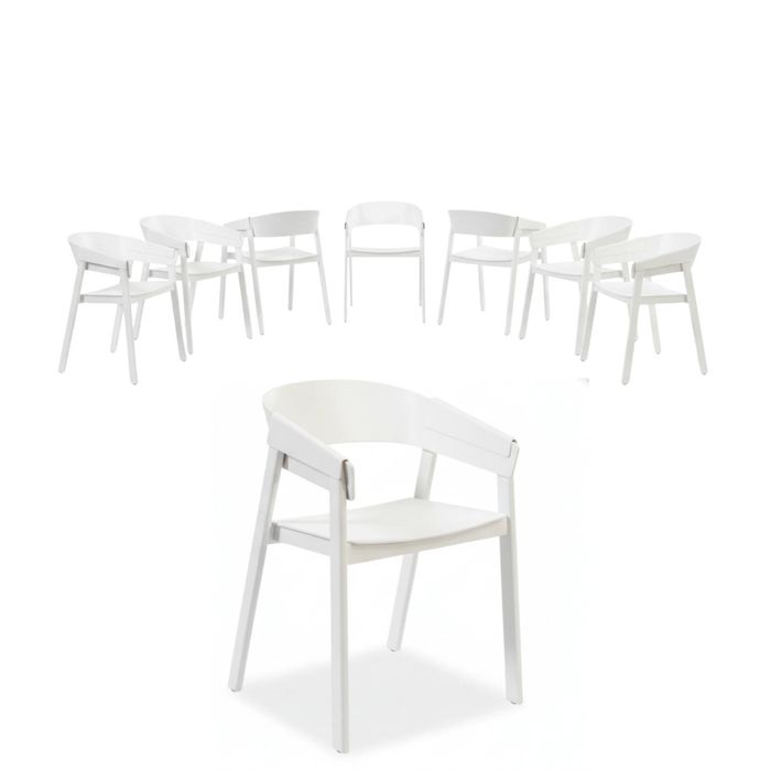 Selena 8pc Set Dining Chair Scandinavian White