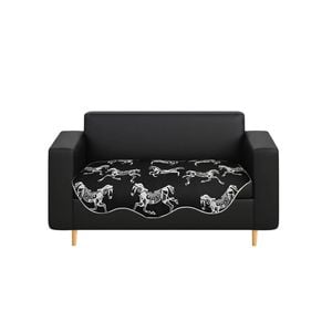SOGA Two-Seater Black Horse Print 90x180cm Throw Blanket Sofa Cover