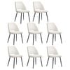 Oikiture 8x Dining Chair Accent Chairs Linen Fabric Biege
