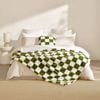 Dreamaker Checkered Plush Throw Blanket Olive & Cream - 180 X 200cm