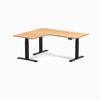 Desky L-Shape Melamine Sit Stand Desk Matte Black Frame 160x140cm Right Return