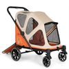 PaWz Dog Stroller Pet Pram Fold Shock Absorbing Wheels Outdoor Travel Orange