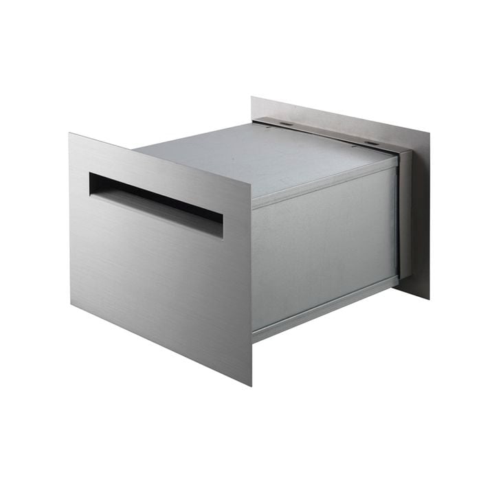 Sandleford Jet Silver Front and Back Letterbox with Telescopic Sleeve