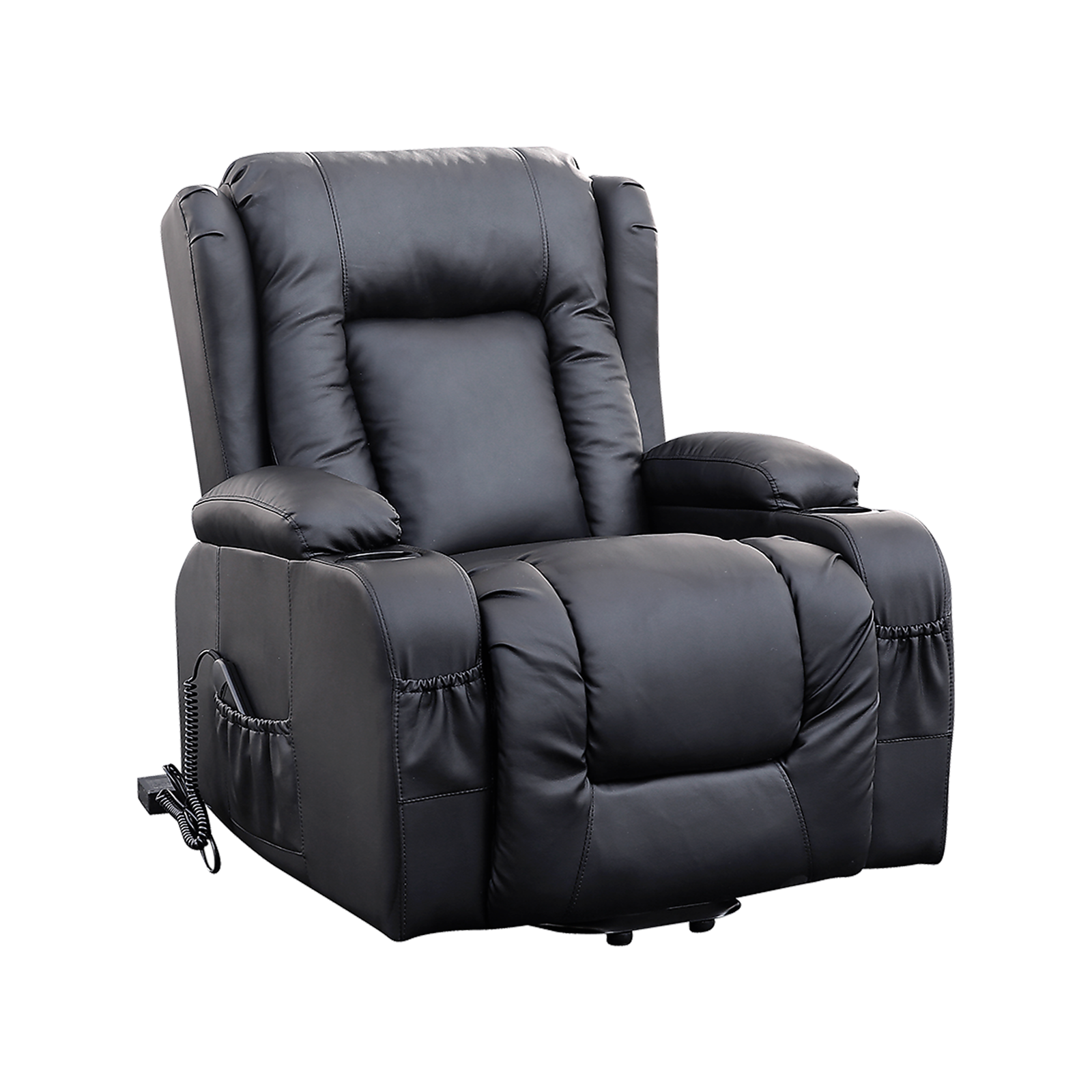 Sicilyforny Recliner Chair With Heat & Massage - 360° Swivel Rocker, 8 Vibration Nodes, 3 Massage Modes, 350lb Capacity, Fabric In Khaki