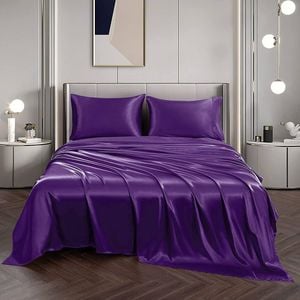 2000TC Ultra Soft Queen Fitted Sheet Set- Purple