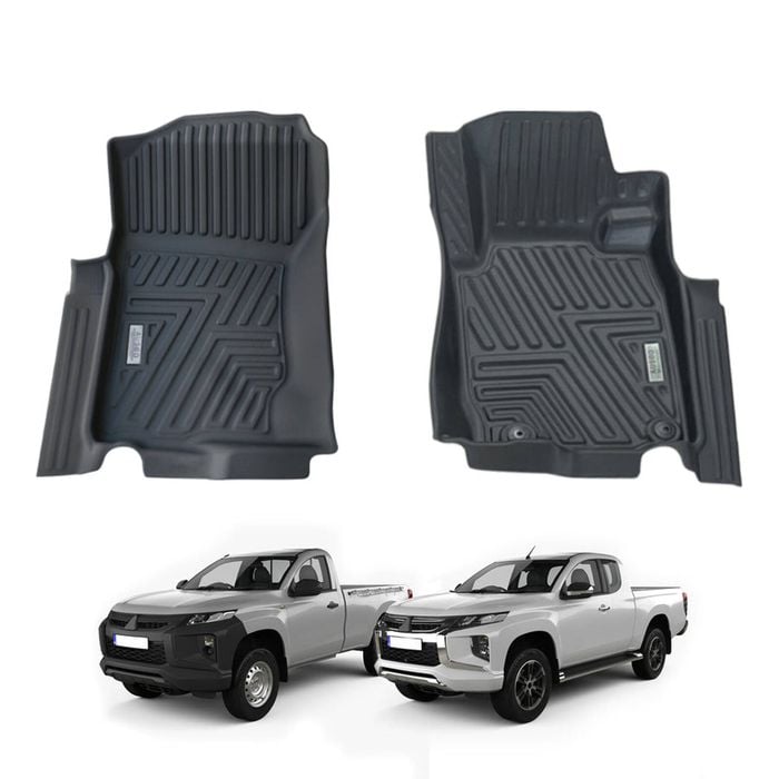 AUSGO Car Floor Mats for Mitsubishi Triton MQ MR Series Single / Extra Cab 2015-2024 All-Weather Floor Liners