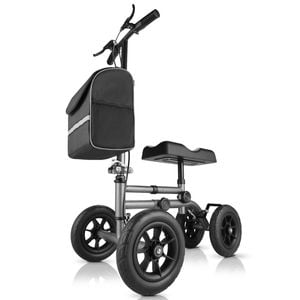 Altus Knee Scooter Walker 10 Inch Wheels with Shock Absorber – Metallic - Metallic | 10 Inch | Powder-coated steel