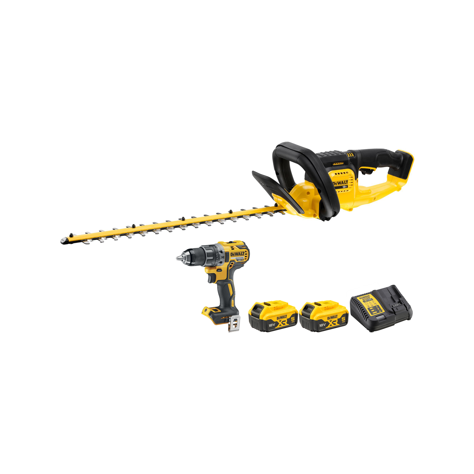 DEWALT 18V XR Hedge Trimmer and Drill Kit DCMHT563DCD XE