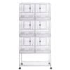 YES4PETS White 208cm Stackable White Breeding Bird Budgies Aviary Cage Shelf Wheels