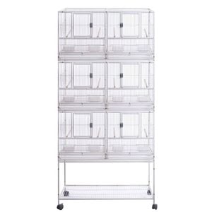 YES4PETS White 208cm Stackable White Breeding Bird Budgies Aviary Cage Shelf Wheels