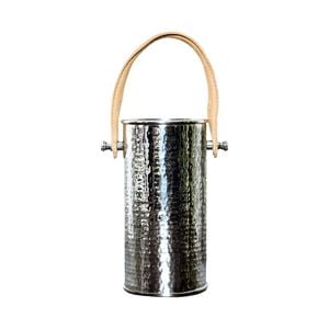 Ssh Collection Polo Single Bottle Holder - Hammered Nickel With Brown Leather Handle