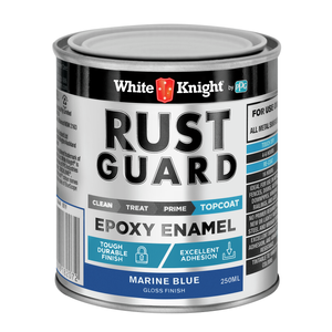 White Knight Rust Guard 250ml Marine Blue Gloss Epoxy Enamel Paint