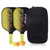 Catzon Pickleball Paddles Set Of 2 Durable Fiberglass Surface Cushion Grip Pickleball Rackets 4 Balls And Carry Bag-yellow