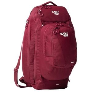 BlackWolf Helan II 65L Travel Backpack + 20L Detachable Daypack RFID Laptop Sleeve Rain Cover in Tibetan Red
