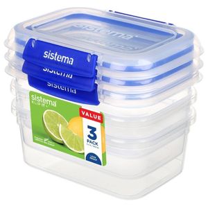 Sistema Food Storage Container Klip It Plus Rectangle 1l 3 Pack