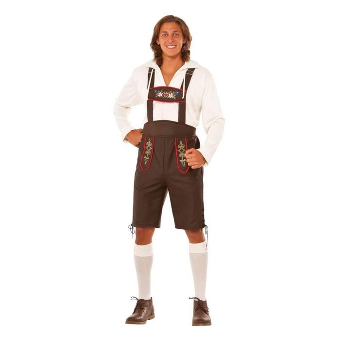 Beer Man Halloween Costume for Adults Official Rubies Oktoberfest Lederhosen Outfit Brown Colour, Extra large