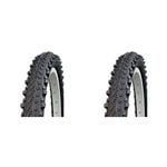 2PK AirPro MTB Style Bicycle Tyre Replacement 24x1.95'' Black
