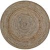 Handwoven Round Jute Rug-Spiral 6009-Natural/Heena-120x120cm