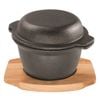 Pyrolux Pyrocast Cast Iron Garlic Pot Wooden Base with Maple Tray