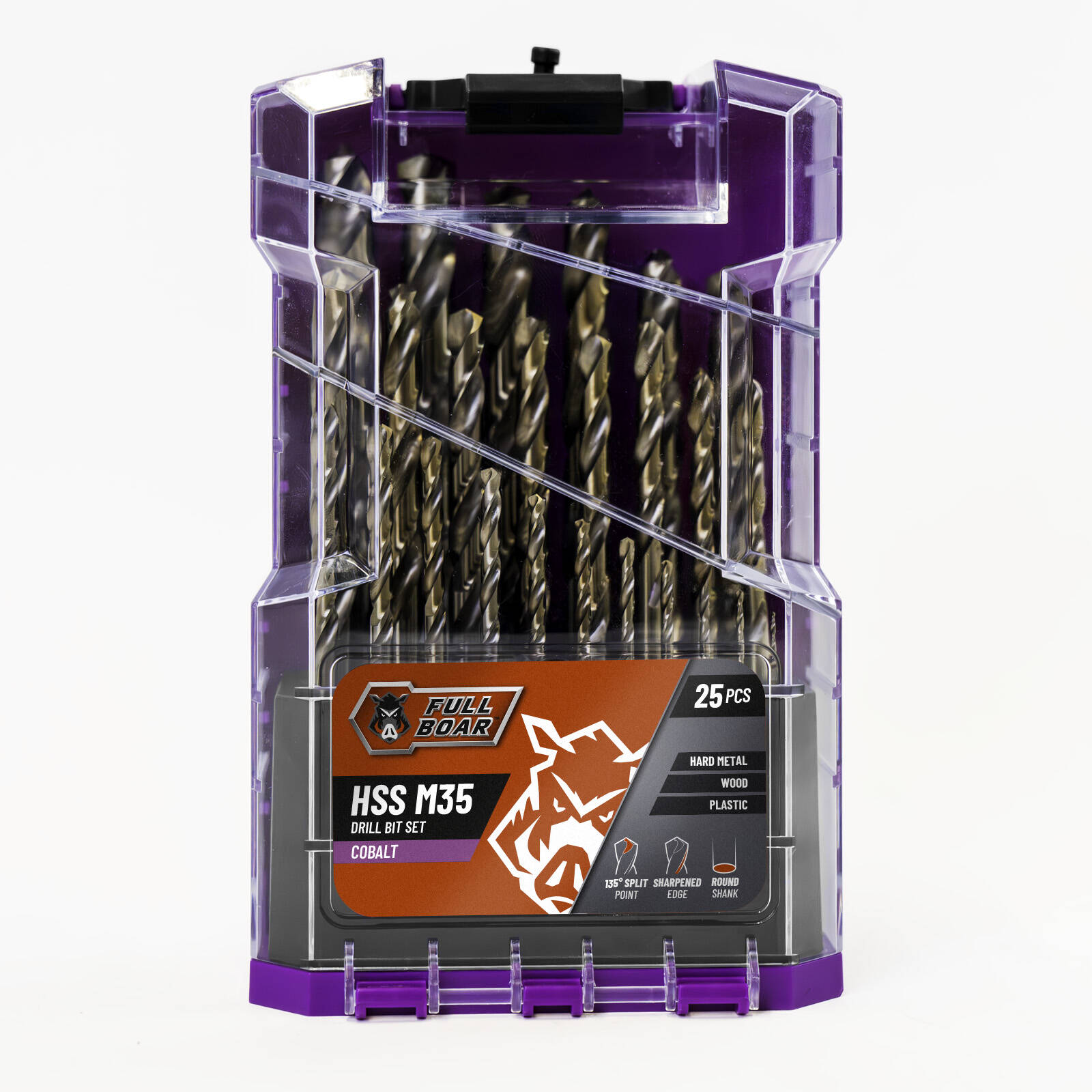 Full Boar 25 Piece HSS M35 Drill Bit Set Bunnings Australia
