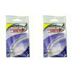 2x Wilson Live Bait/Dead Bait Wire Rig - #2 Treble & Hoodlum - 69lb Wire Trace