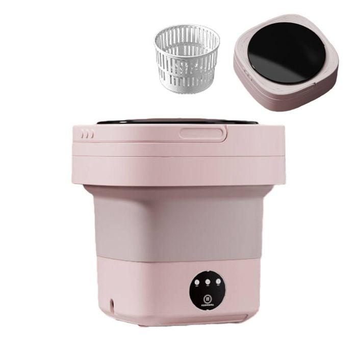 Catzon Portable Foldable Washer 8L Mini Laundry Machine Travel RV-Pink