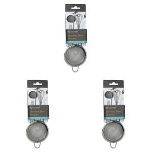 3PK Topchef Stainless Steel Mini Strainer Sieve Kitchen Utensil 8cm Silver