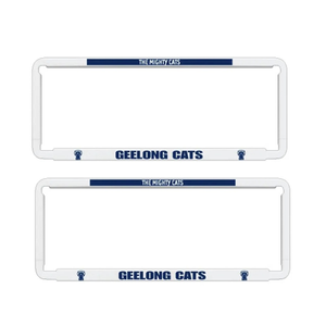 2x OFFICIAL AFL GEELONG CATS Car Number Plate Frame Cover Surround