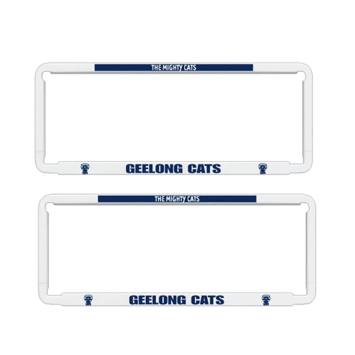 2x OFFICIAL AFL GEELONG CATS Car Number Plate Frame Cover Surround