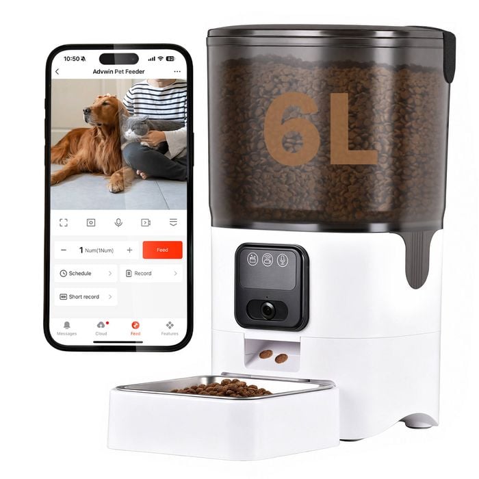 Advwin 6L Automatic Pet Feeder with Camera Smart Pet Food Dispenser