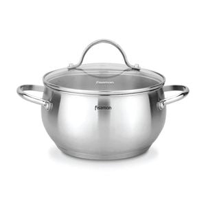 Fissman Stockpot Martinez Series Stainless Steel With Glass Lid 5.9L