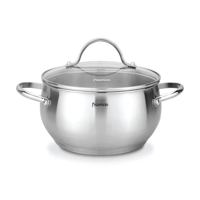 Fissman Stockpot Martinez Series Stainless Steel With Glass Lid 5.9L