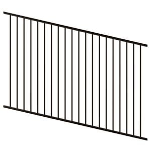 ProtectorAl 1201 - 2400 x 1200mm Black Satin Raked Up to 15º Flat Top Pool Fence Panel