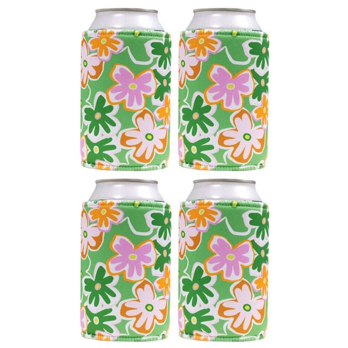 4PK Splosh Summer Pop Neoprene Insulated Stubby Holder Drink Cooler 12cm Green