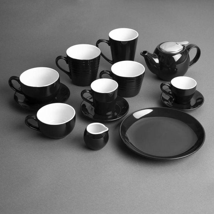 Olympia Coupe Plate Cafe Black 205mm 12 Pack Ceramic Tableware