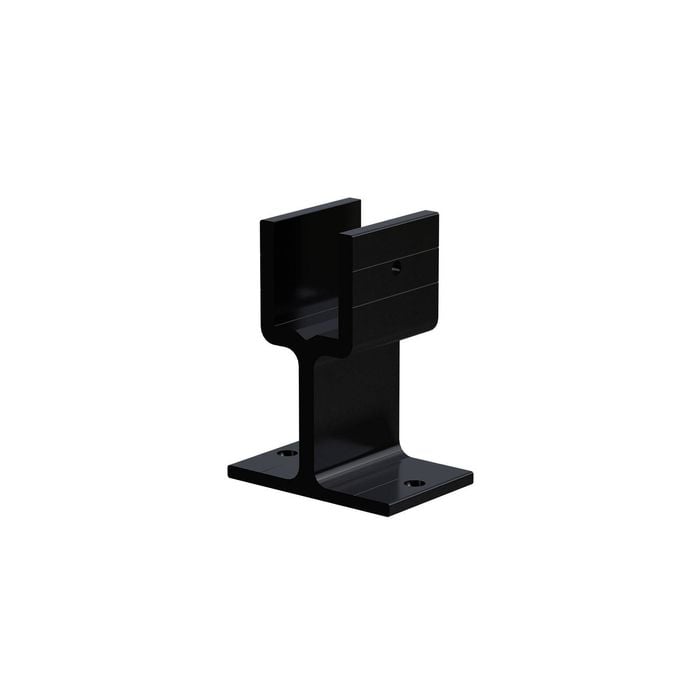 Peak Black Aluminium Deck Balustrade Heavy Duty Base Rail Support - 2 Pack