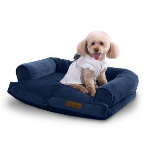 Charlie's Corduroy Dog Sofa Bed Navy - Large