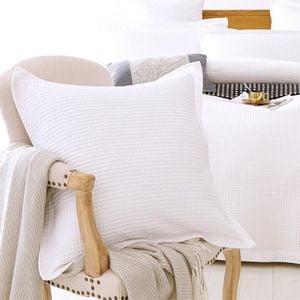 CottonMore 2pcs of 100% Cotton White Waffle European Cushion Covers 65x65cm