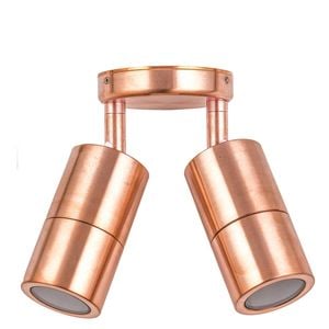 CLA Lighting GU10 Exterior Wall Pillar 2-Light Adjustable Spot Light (Copper) IP65