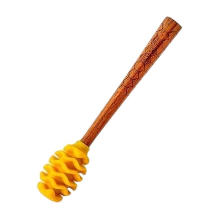 Prepara Silicone/Wood Large Serving Honey Dipper Drizzle Stick 16.5cm Yellow