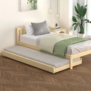 ALFORDSON Trundle Bed Frame Wooden Single Size Daybed